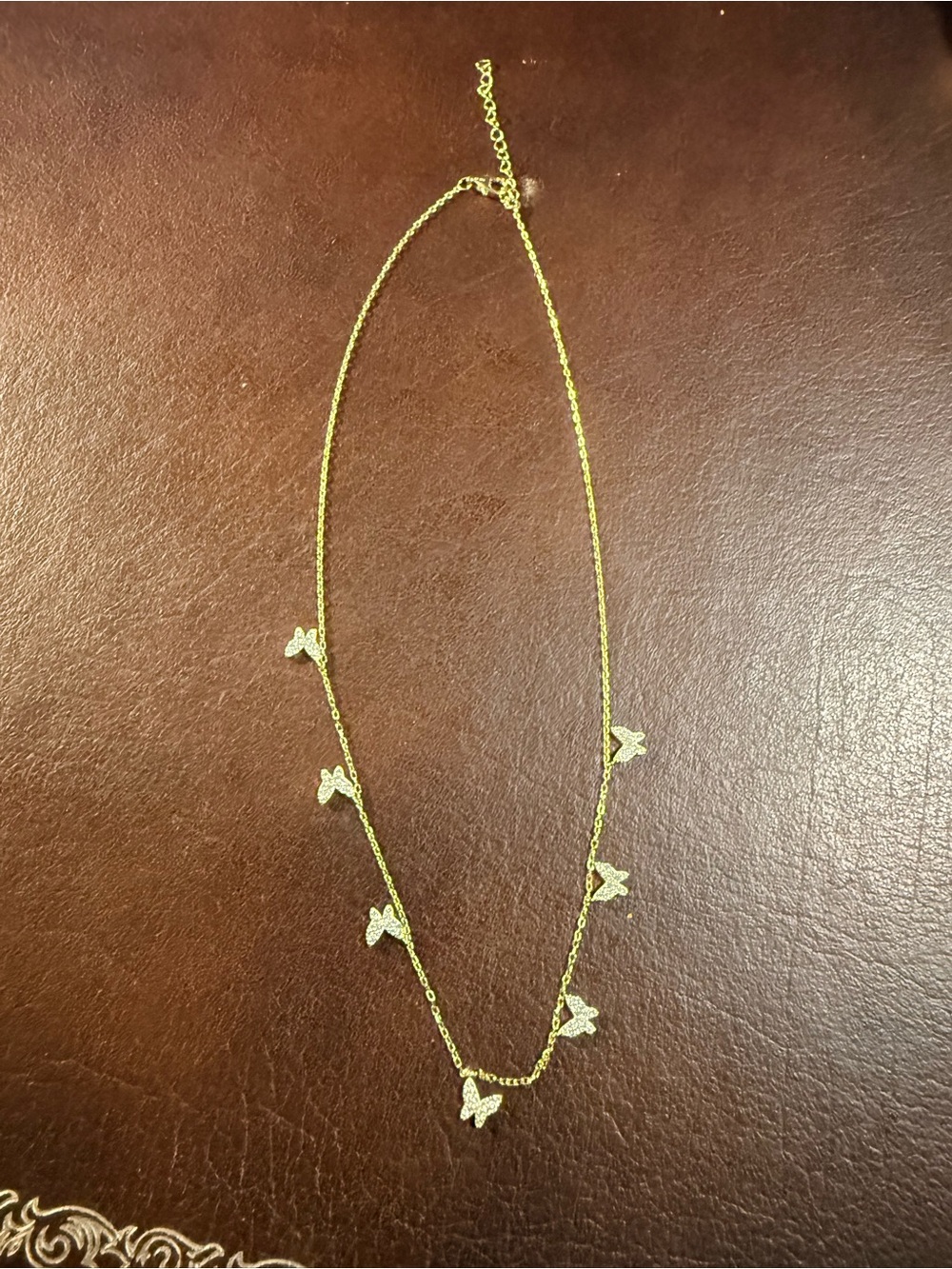 Delicate Gold tone Butterfly Chain Necklace - Women Jewelry